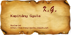 Kapitány Gyula névjegykártya